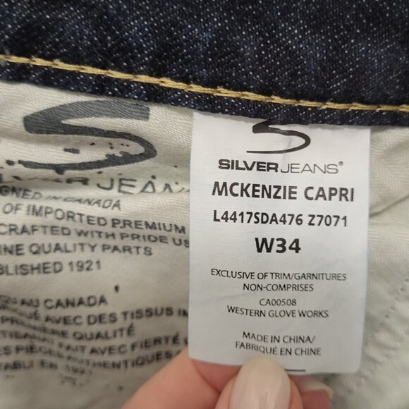SILVER Jeans Women's McKenzie Capri size 34 Blue Denim NEW NWT - Picture 7 of 9